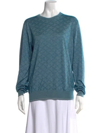 Pre-owned Brioni Linen Patterned Sweater In Blue