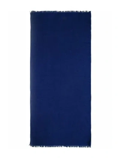 Pre-owned Brioni Linen Scarf W/ Tags In Blue