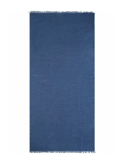Pre-owned Brioni Linen Scarf W/ Tags In Blue