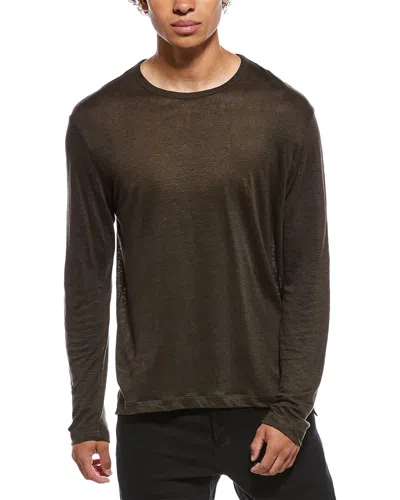 Brioni Linen Shirt In Brown