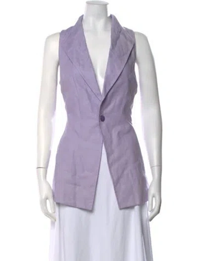 Pre-owned Brioni Linen Sleeveless Top In Purple