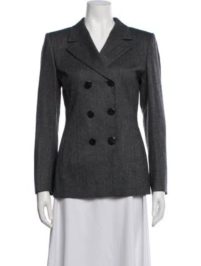 Pre-owned Brioni Linen Tweed Pattern Blazer In Grey