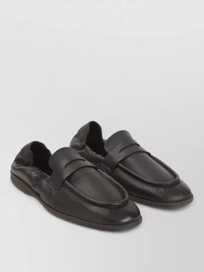 Brioni Loafer Flex Rubber Penny Strap Shoe In Black
