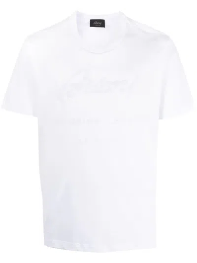 BRIONI LOGO-APPLIQUÉ COTTON T-SHIRT