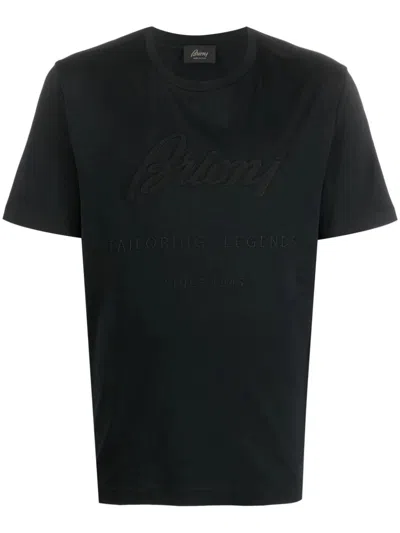 BRIONI LOGO-APPLIQUÉ COTTON T-SHIRT