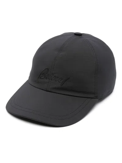 Brioni Logo Baseball Cap In Blue