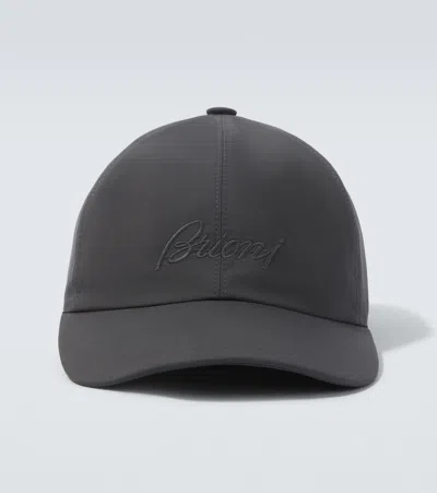 Brioni Logo Baseball Cap In Gray