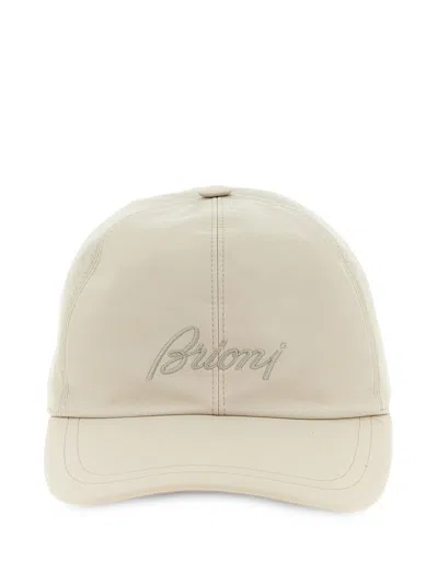 Brioni Logo Baseball Cap In Sand