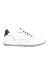 Brioni Leather Crossing Sneakers In White