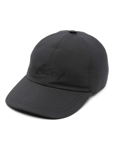Brioni Logo-embroidered Baseball Cap In Black