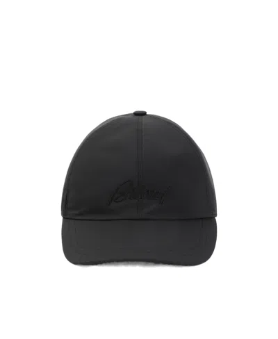 Brioni Logo-embroidered Baseball Cap In Black