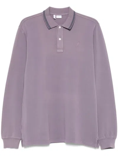 Brioni Logo-embroidered Polo Shirt In Purple