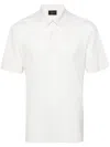 Brioni Neutral Logo-embroidered Wool Polo Shirt In 中性色