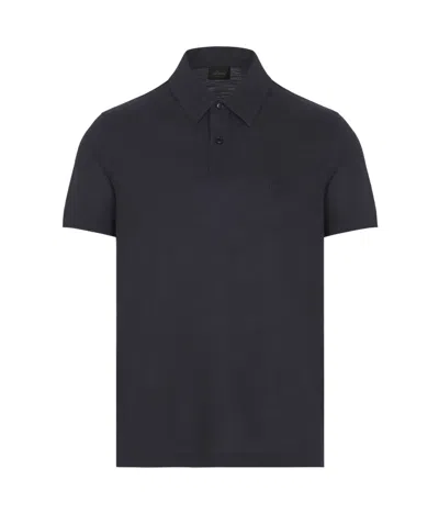 Brioni Logo-embroidered Wool Polo Shirt In Multi