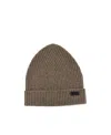 Brioni English Ribbed Beanie Hats Beige In Brown
