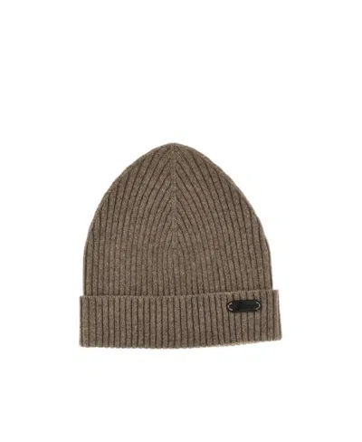 BRIONI BRIONI LOGO PATCH KNITTED BEANIE