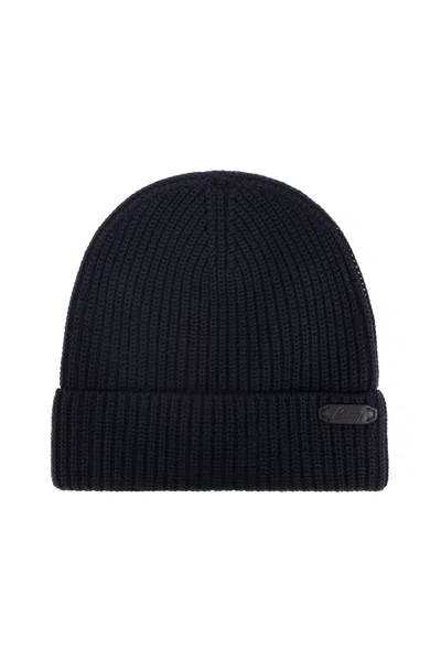 BRIONI BRIONI LOGO PATCH KNITTED BEANIE