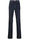Brioni Logo-patch Straight-leg Jeans In Blue