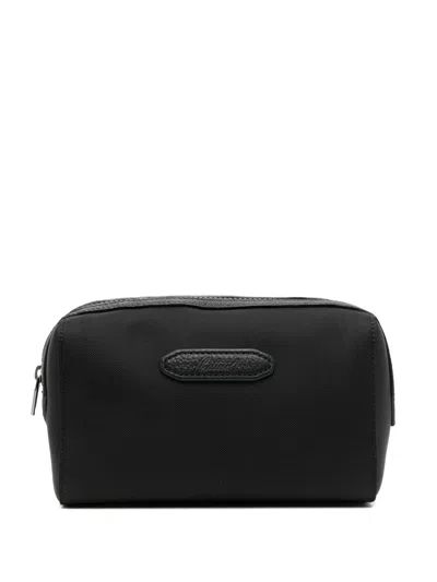 Brioni Logo-plaque Wash Bag In Black