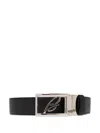 Brioni Signature Buckle Dress Belt In 黑色