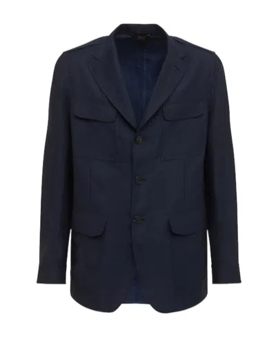 Brioni Logo Suit Coat Jacket In Blue