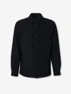 Brioni Long Coat In Linen In Black