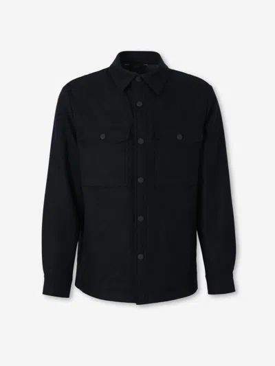 Brioni Long Coat In Linen In Black