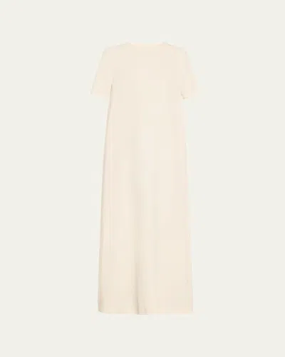 Brioni Long Silk T-shirt Dress In Neutral