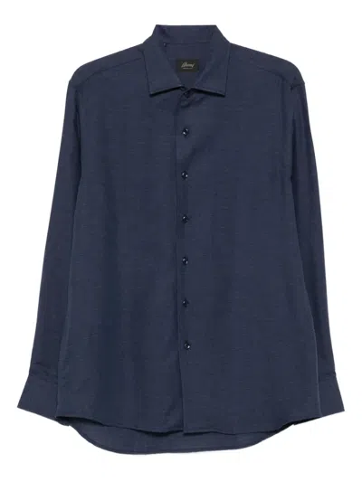 Brioni Long-sleeve Button-fastening Shirt In Blue