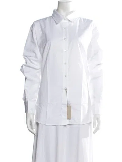 Pre-owned Brioni Long Sleeve Button-up Top W/ Tags In White