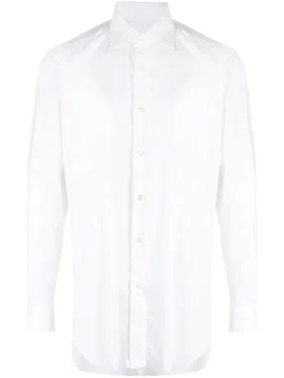 Brioni Long-sleeve Cotton Shirt In White