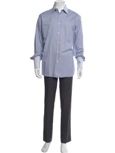 Pre-owned Brioni Long Sleeve Dress Shirt In Blue