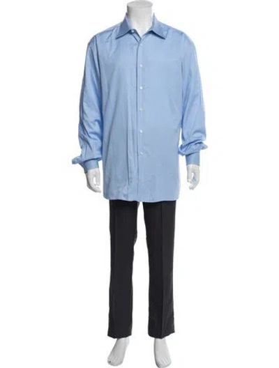 Pre-owned Brioni Long Sleeve Dress Shirt In Blue