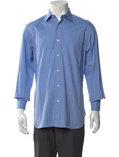 Pre-owned Brioni Long Sleeve Dress Shirt In Blue