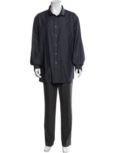 Pre-owned Brioni Long Sleeve Dress Shirt In Blue