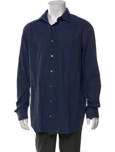 Pre-owned Brioni Long Sleeve Dress Shirt In Blue