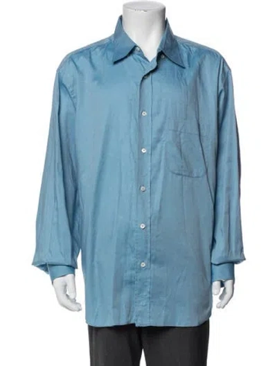 Pre-owned Brioni Long Sleeve Dress Shirt In Blue
