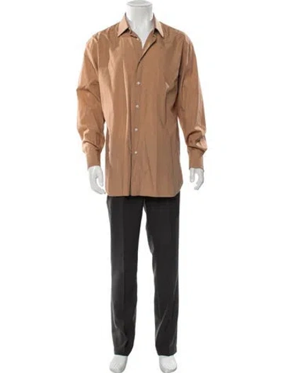 Pre-owned Brioni Long Sleeve Dress Shirt In Brown