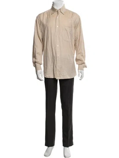 Pre-owned Brioni Long Sleeve Dress Shirt In Brown