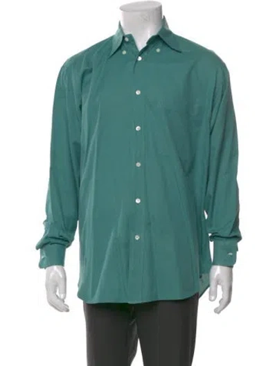 Pre-owned Brioni Long Sleeve Dress Shirt In Green