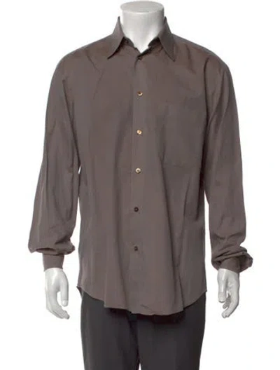 Pre-owned Brioni Long Sleeve Dress Shirt In Grey