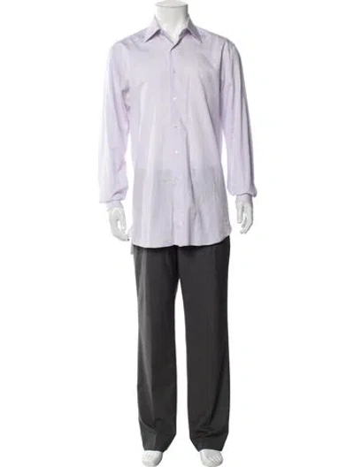 Pre-owned Brioni Long Sleeve Dress Shirt In Purple