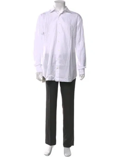 Pre-owned Brioni Long Sleeve Dress Shirt In White