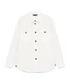 Brioni Long Sleeve Leather Jacket In White