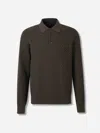 Brioni Interwoven Polo Jumper In Gray