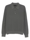 Brioni Long-sleeve Polo Shirt In Gray