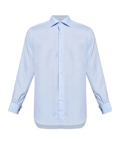 Brioni Long Sleeve Shirt In Blue