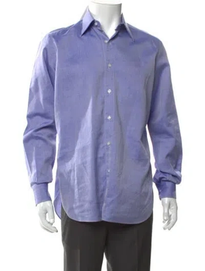 Pre-owned Brioni Long Sleeve Shirt In Blue
