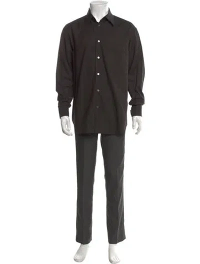 Pre-owned Brioni Long Sleeve Shirt In Gray