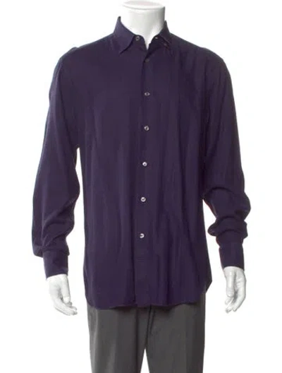 Pre-owned Brioni Long Sleeve Shirt In Purple